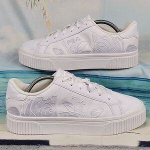 Fila Panache Embroidered White Sneakers Womens 8.5